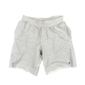 Champion Reverse Weave Shorts Mens Medium Oxford Gray Raw Hem Fleece 89597